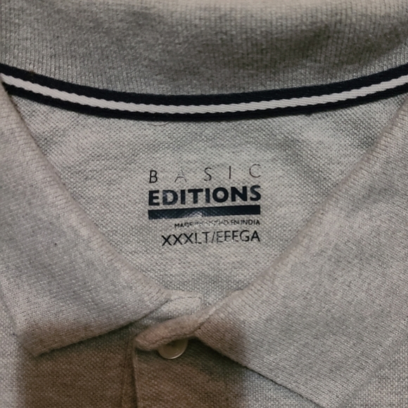 Basic Edition XXXLT Grey short sleeve polo - Picture 2 of 3